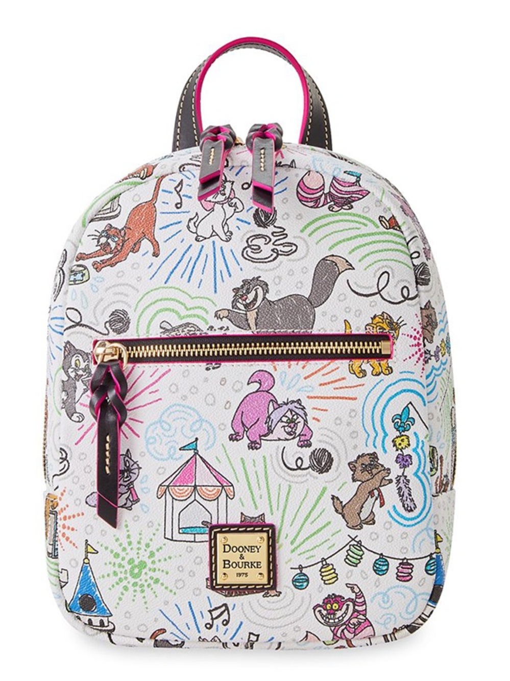 Dooney & Bourke Disney Cats Sketch Leather Backpack Bag New